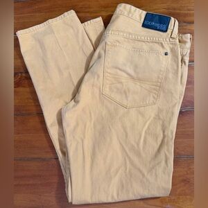 Express Rocco Slim Fit Skinny Leg Men's 36x30 Denim Jeans Mustard Color Y2K 00s